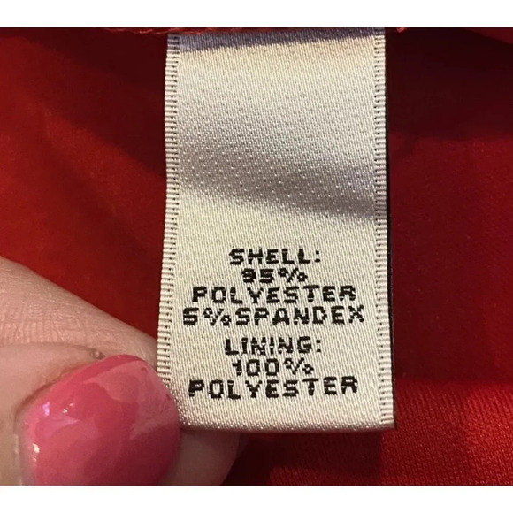 NWT Neiman Marcus Red Cold Shoulder Shift Dress Womens Size 16 (890) - Picture 6 of 7